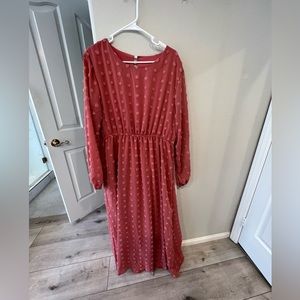 Shein coral dusty rose king sleeve Maxi dress